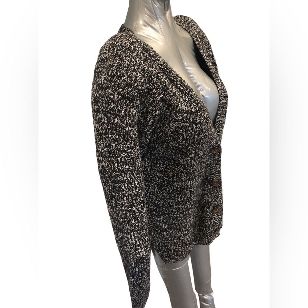 Gap Medium gray and black sweater cardigan cotton and polyester - Picture 3 of 10